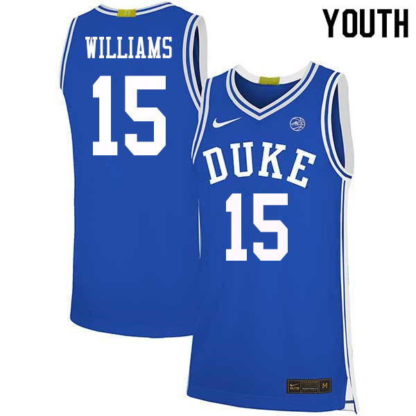 Youth #15 Mark Williams Duke Blue Devils College Basketball Jerseys Sale-Blue